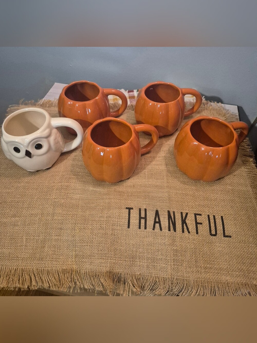 Orange Pumpkin Ceramic Mugs Set – Home Dining
